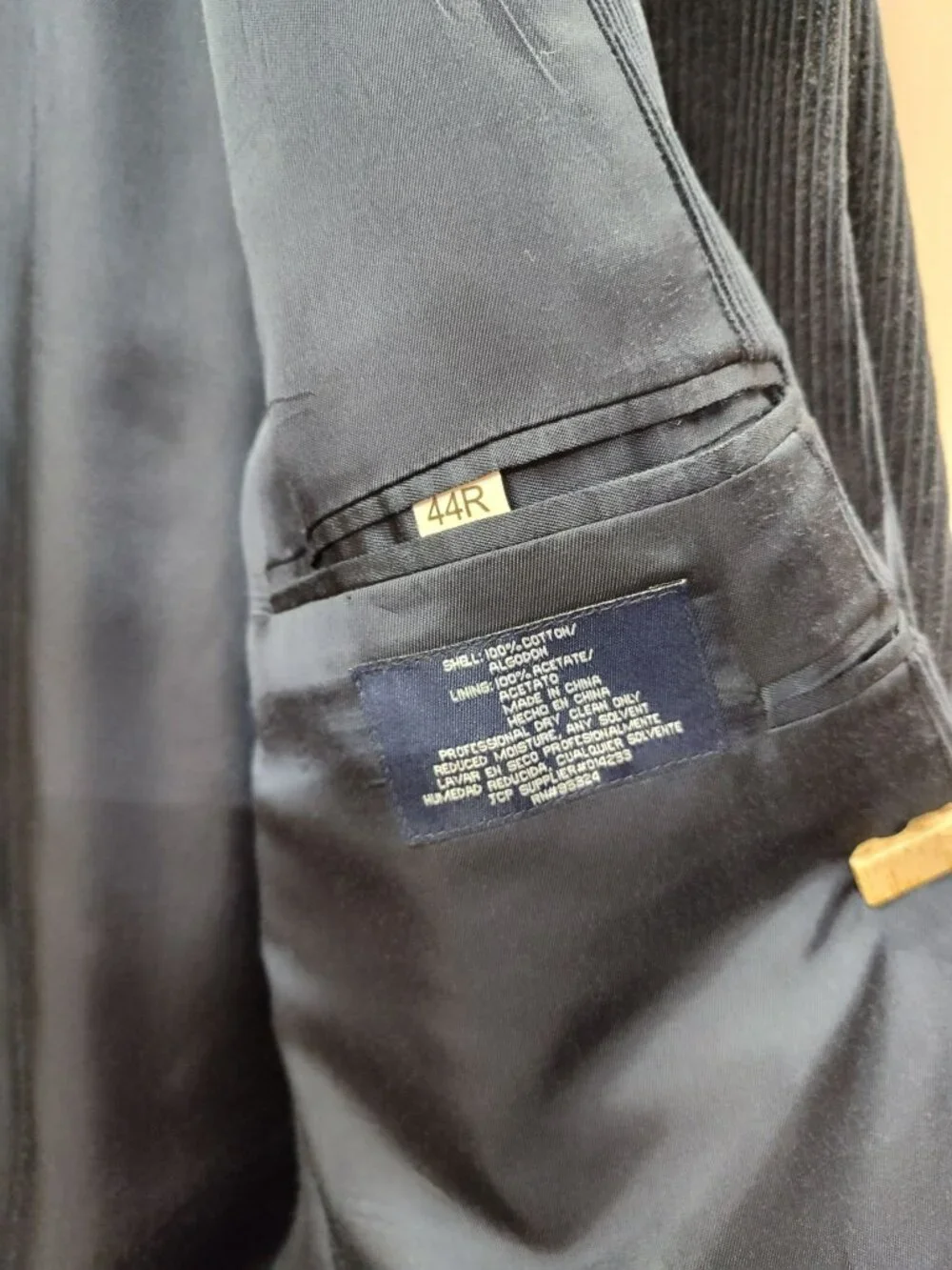 Stafford black corduroy